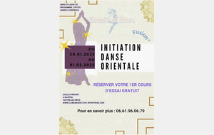 Initiation danse orientale (2 cours) Programme TDC